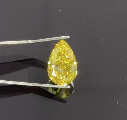 Le laboratoire brillant de CVD de la coupe HPHT de poire a créé le diamant jaune 1-1.3ct