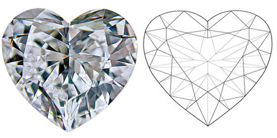 Forme de coeur des diamants développée par laboratoire de fantaisie 1.3-2ct de CVD de diamants de ZKZ
