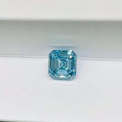 Asscher a coupé le carat synthétique bleu de Diamond Lab Engineered Diamonds 1-2