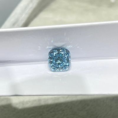 Coupe brillante 1.17ct Diamond Lab Grown Colored Diamonds bleu VS1 de coussin