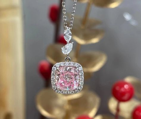 le laboratoire rose de coupe du coussin 1.63ct CONTRE l'or blanc de Diamond Necklace 18k adaptent le service aux besoins du client