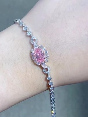 Des bracelets de diamants de laboratoire de couleur rose des bracelets de tennis de diamants 2.08ct