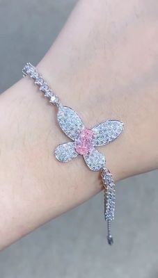 Bracelet en diamant synthétique en vrac Produit papillon Jeux de production Collier à oreille