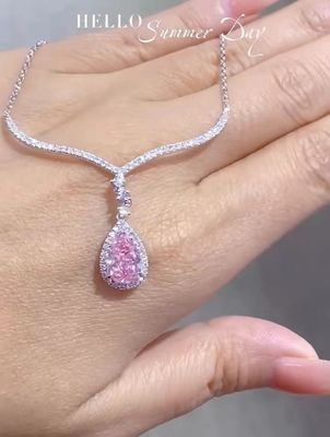 1.97ct Collier de diamant en laboratoire Collier de poire Coupe rose personnalisée