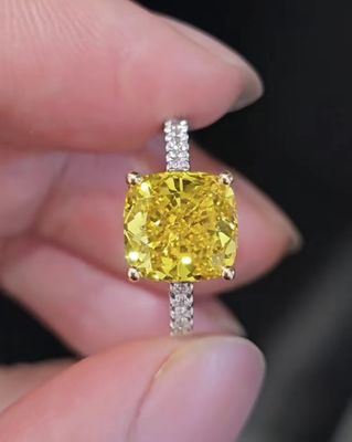 Diamant jaune en laboratoire Anneaux de mariage