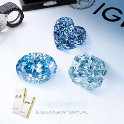 Diamants bleus cultivés en laboratoire certifiés IGI Options de bijoux en diamants personnalisés