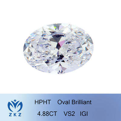 Les hauts diamants de clarté développés par laboratoire ovale desserrent la couleur blanche personnalisable