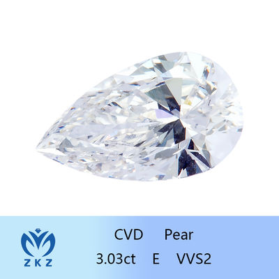 La poire coupée comme cultivée CVD Laboratoire cultivé diamant 3ct Avec la vente d'usine de certification IGI