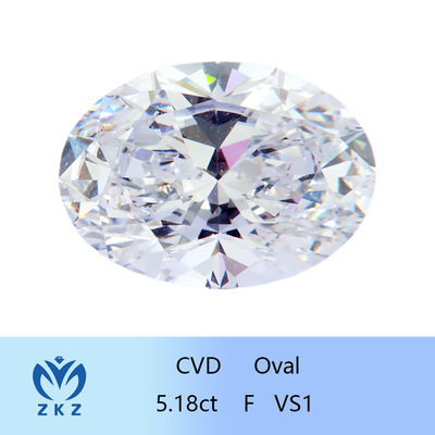 ZKZ Diamants de grande taille 5.18ct Certifié Laboratoire Ovale Loose Diamant VS1 Clarité