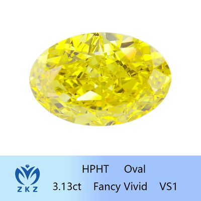 Le laboratoire lâche Diamond Oval Modified synthétique jaune 3ct de HPHT aiment vif