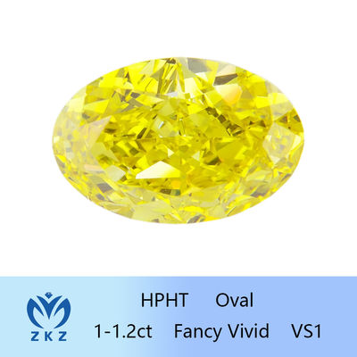 L'ovale du diamant VS1 de ZKZ a coupé les diamants développés par laboratoire jaune de fantaisie 1-1.2ct