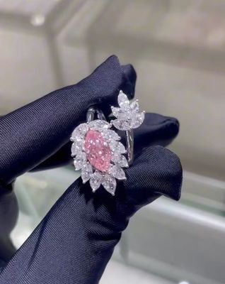 Marquise CVD Laboratoire de bijoux en diamant de taille rose diamant anneau 18k or blanc bijoux personnalisés