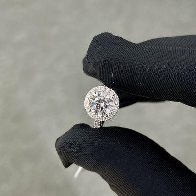 Anneaux de diamants de laboratoire CVD Anneaux de diamants blancs avec 1.006ct DEF VVS Forme ronde