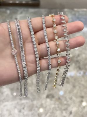 Laboratoire de joaillerie finement cultivé Bracelet diamanté Carbon DEF Couleur forme fantaisie Bracelet de tennis