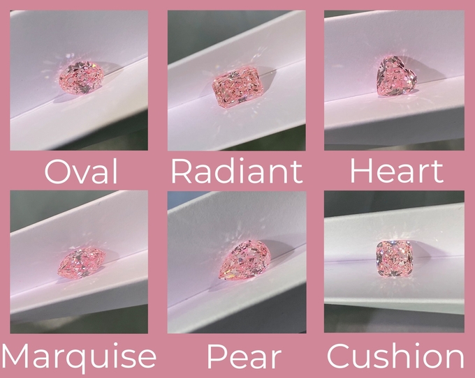 diamant développé par laboratoire coupé brillant 1 de CVD 3ct+ de coussin synthétique de rose